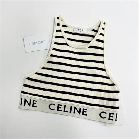 celine striped bra top|24s Celine shirts.